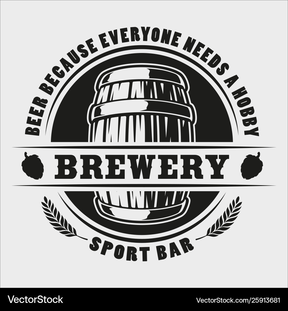 Beer barrel badge on white background Beer barrel badge on white background vector image