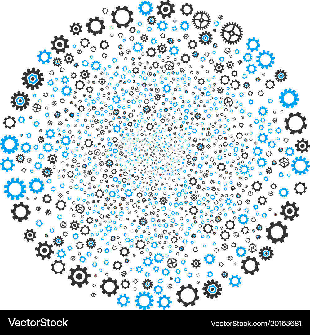 Gears and cogs spiral cluster Vector Image