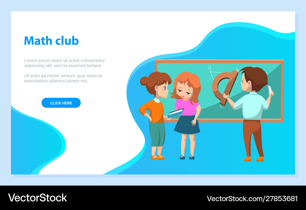 Group kids solving math problems image Group kids solving math problems image vector image