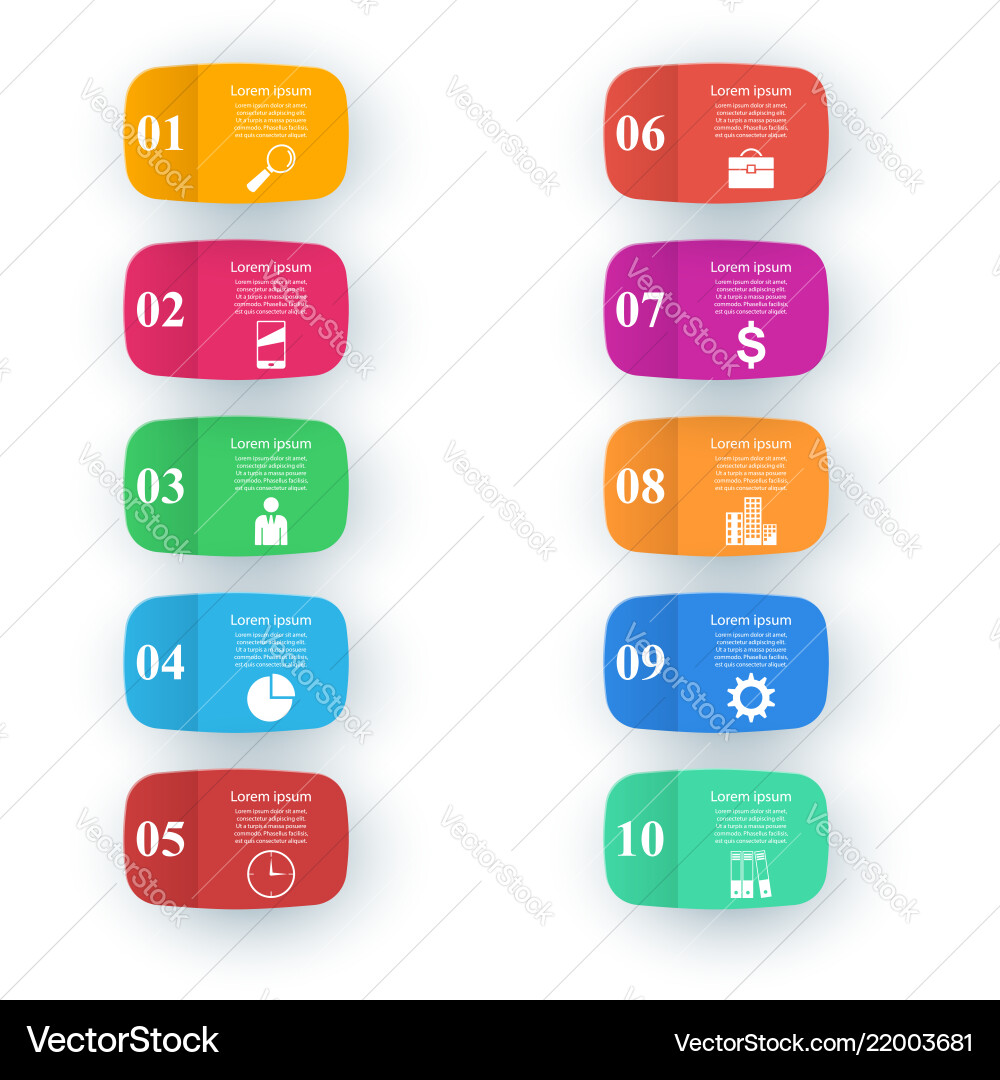 Infographic design list of 10 items Infographic design list of 10 items vector image