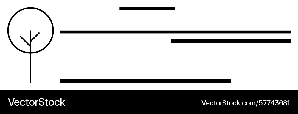 Minimalist tree with geometric horizontal lines Vector Image