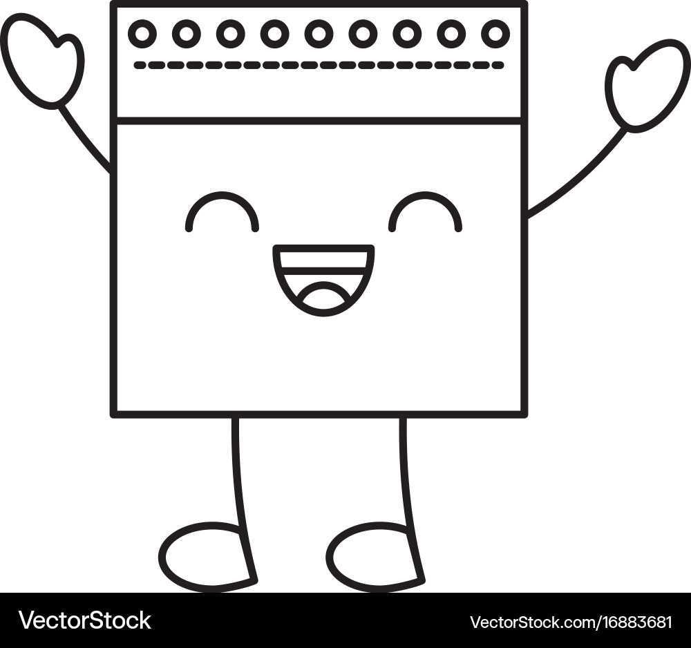Notebook sheet kawaii character vector image
