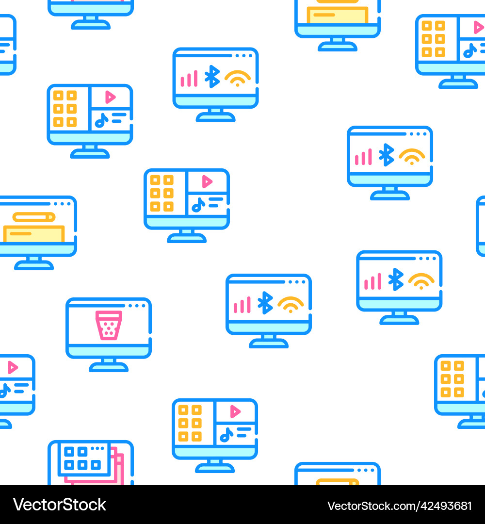 Operating system pc seamless pattern vector image