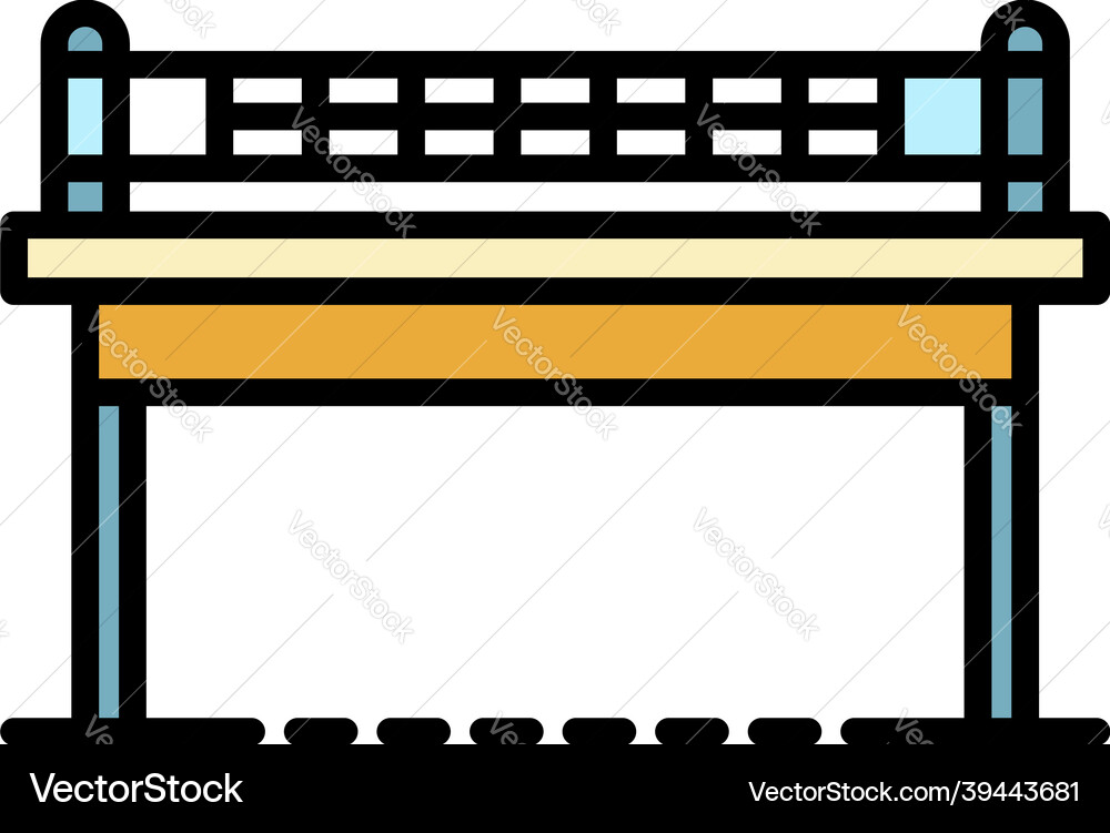 Ping pong table front view icon color outline Ping pong table front view icon color outline Vector Image
