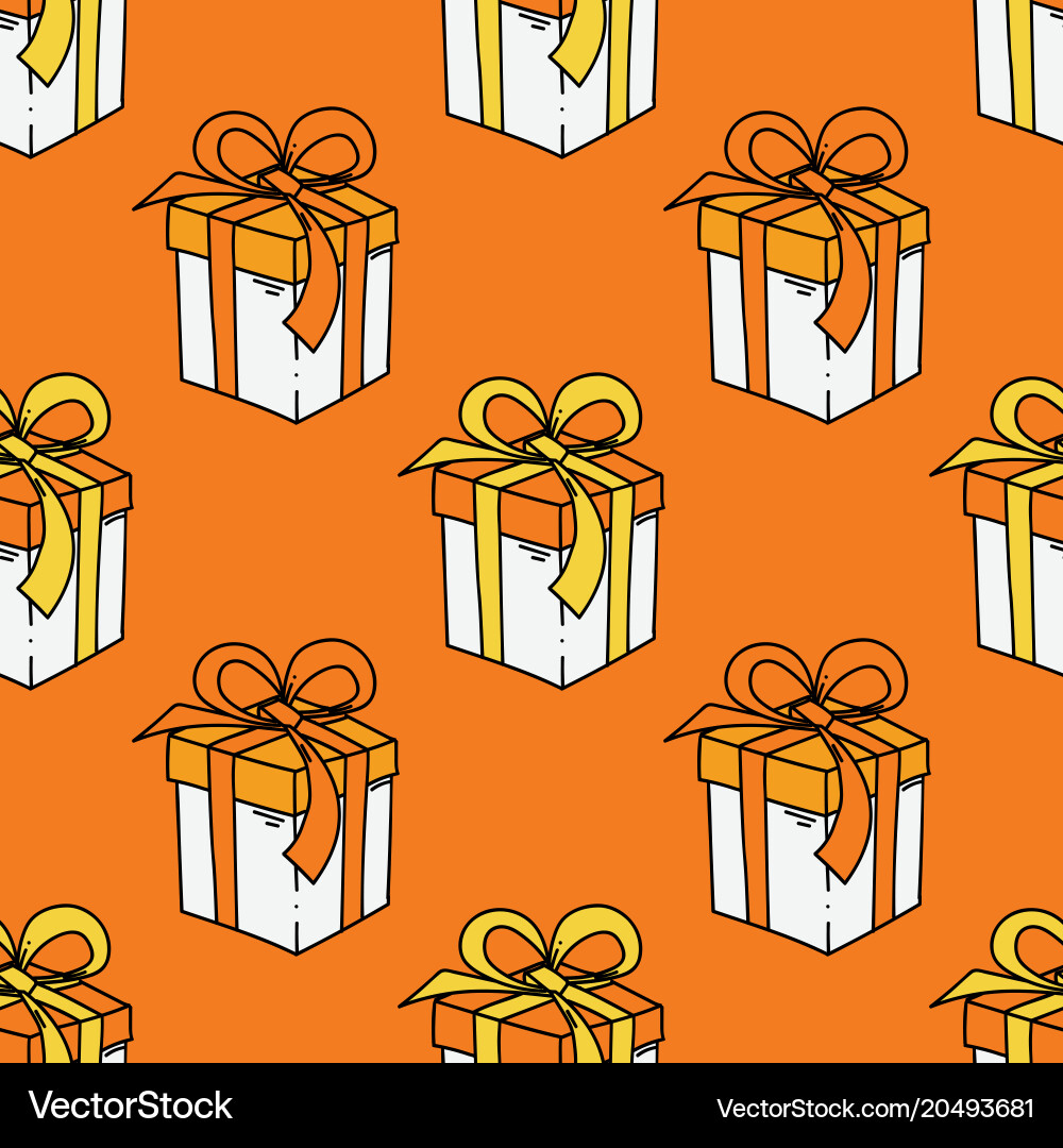 Present box seamless pattern vector image
