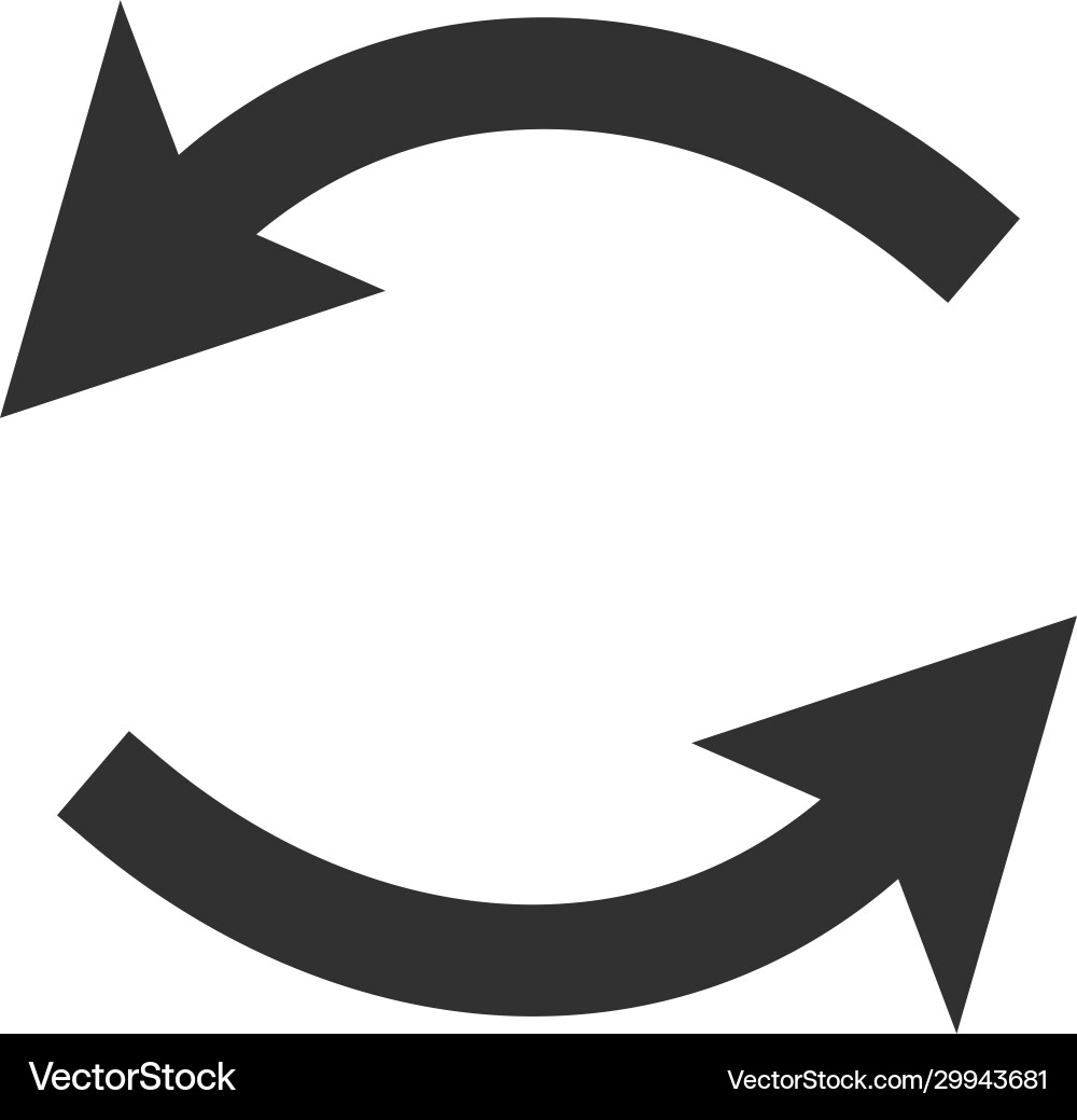 Refresh rotation arrows circle icon stock vector image