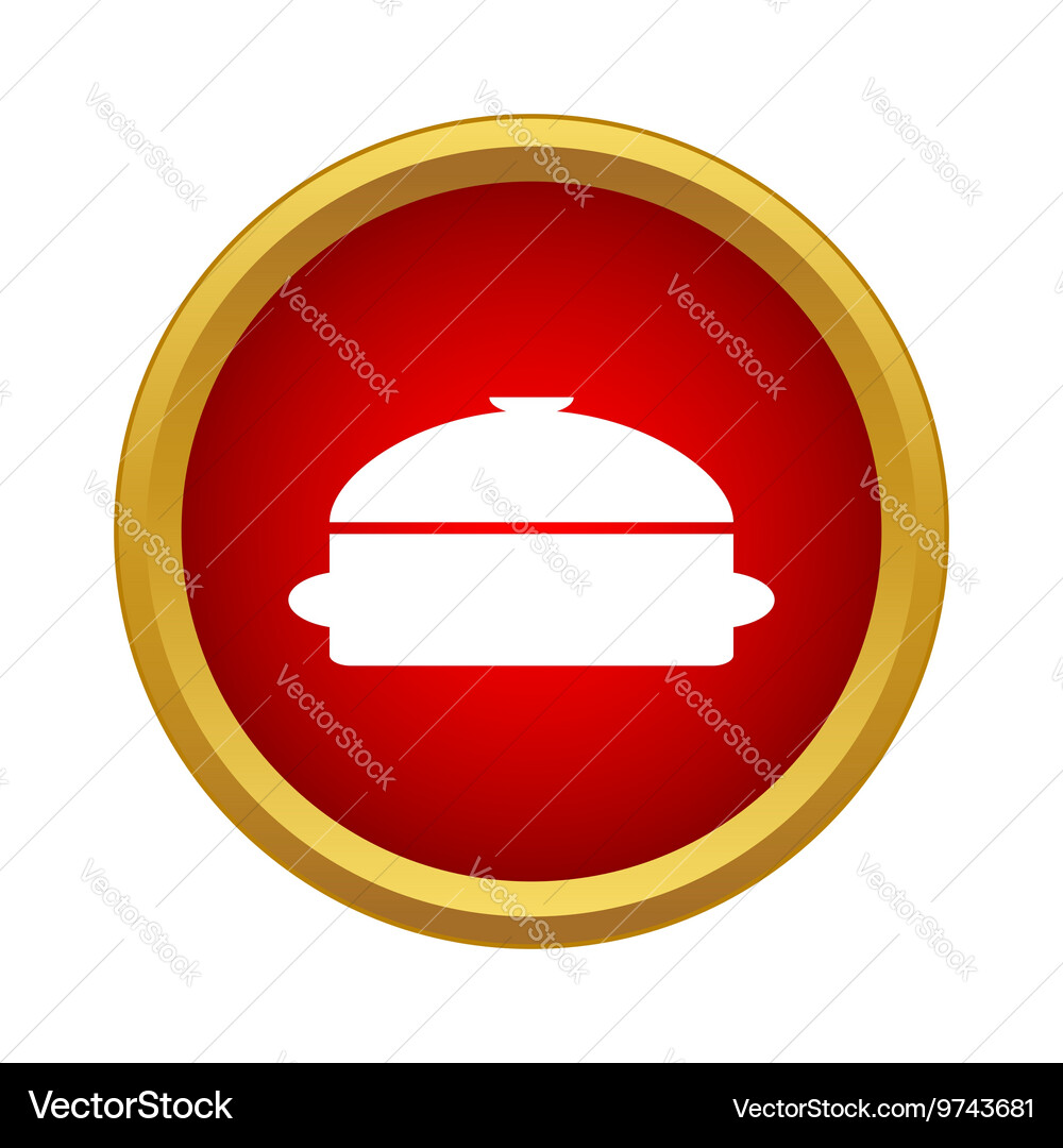 Saucepan with lid icon in simple style Vector Image