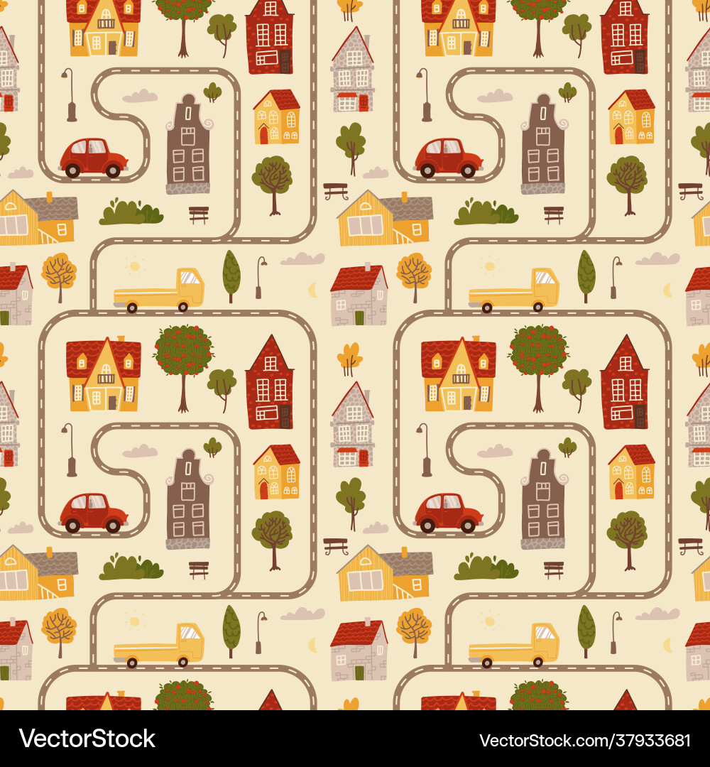 Seamless pattern - texture simulating a map Seamless pattern - texture simulating a map vector image
