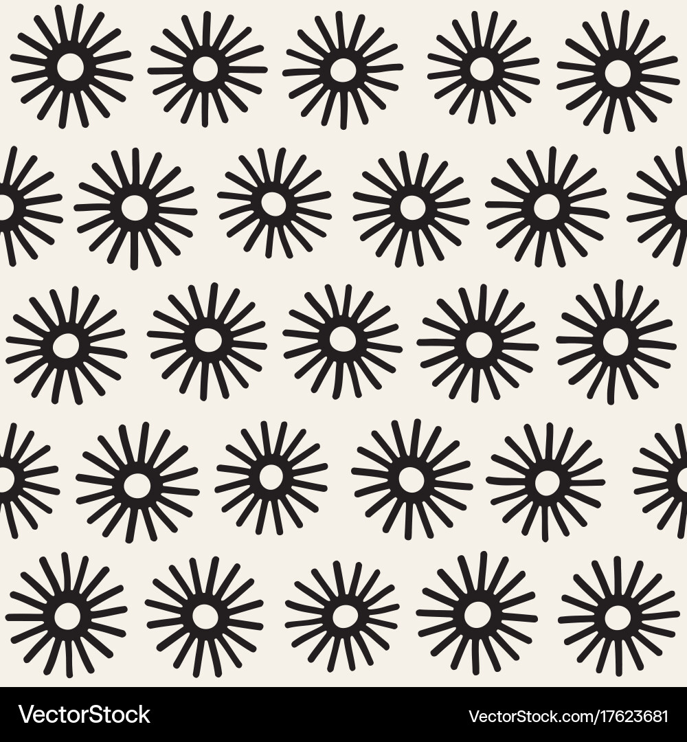 Seamless sunburst shapes freehand pattern Vector Image