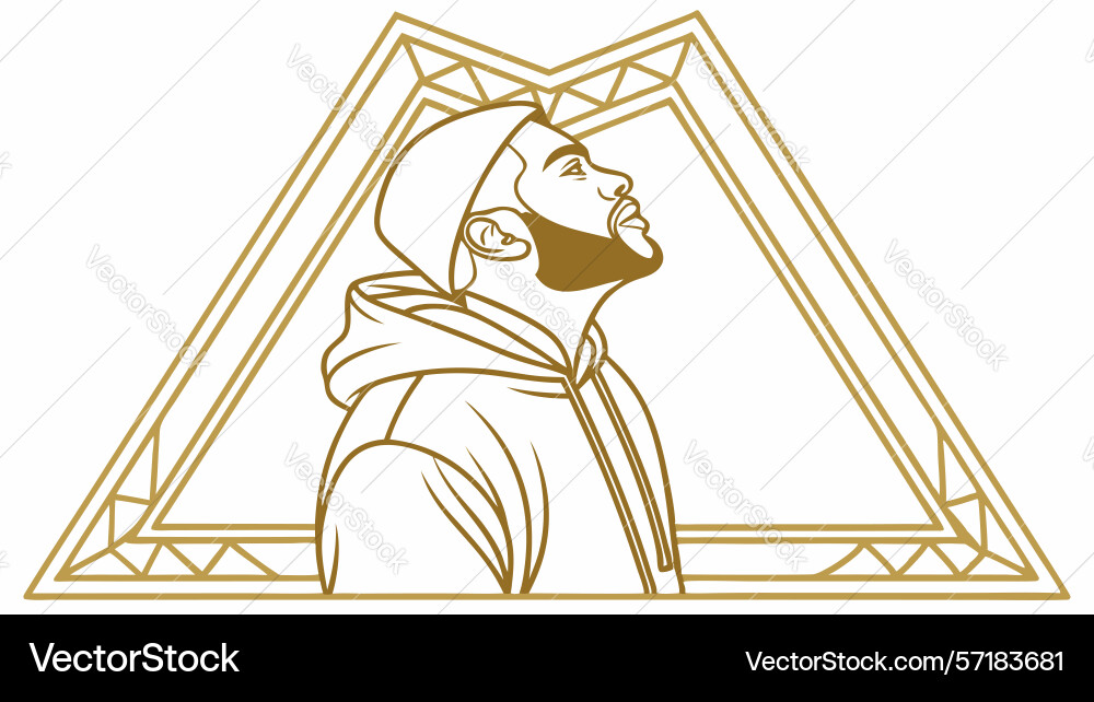 Stylish man abstract triangle design generative vector image