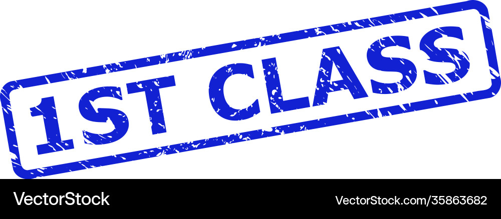 1st class seal with corroded texture and rounded 1st class seal with corroded texture and rounded vector image