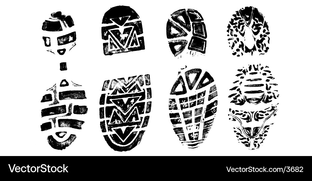 4 bootprints Royalty Free Vector Image - VectorStock