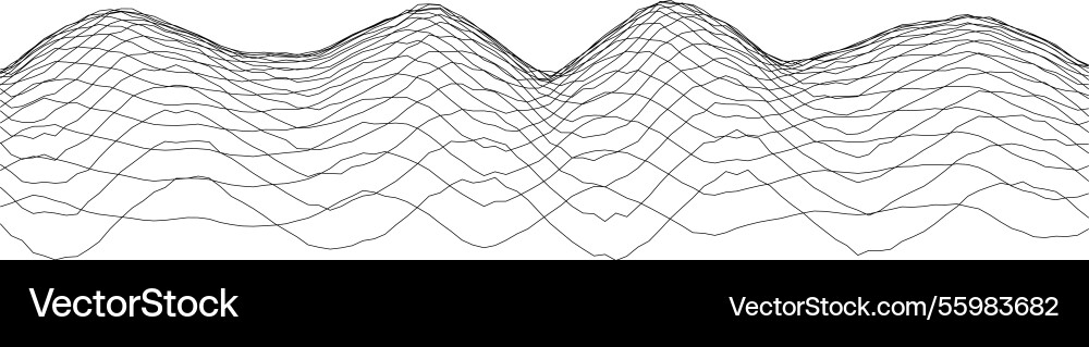 Abstract waveform pattern with layered lines vector image