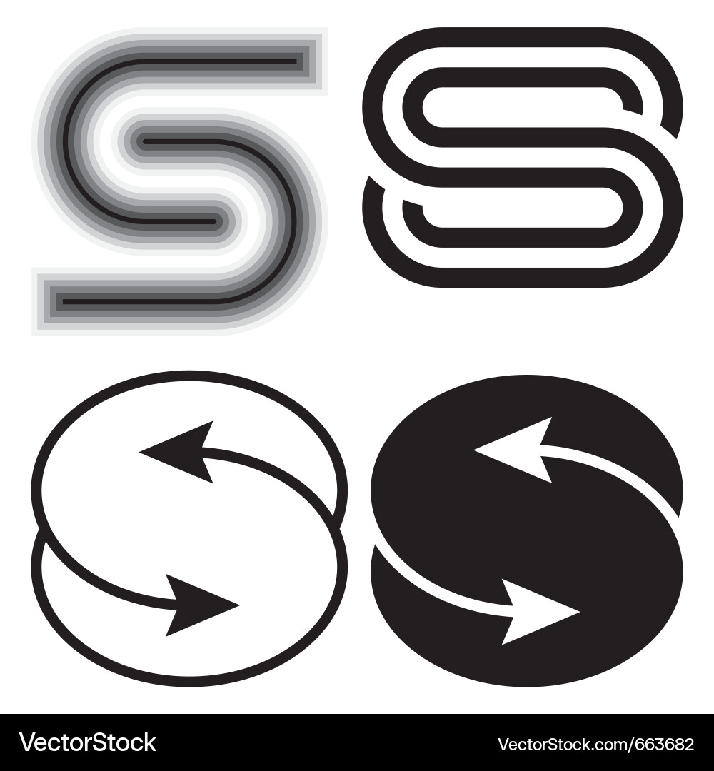Arrowed Letter S Forms Vector Image