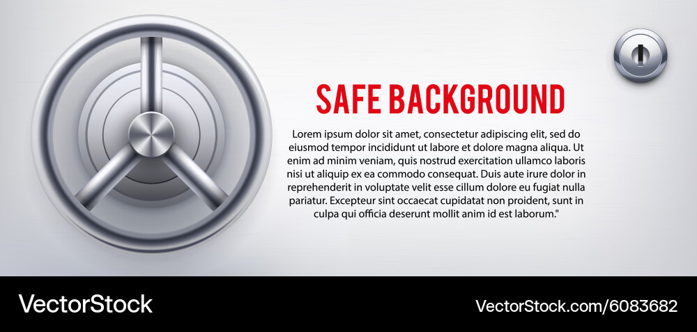 Background with safe and a place for text vector image