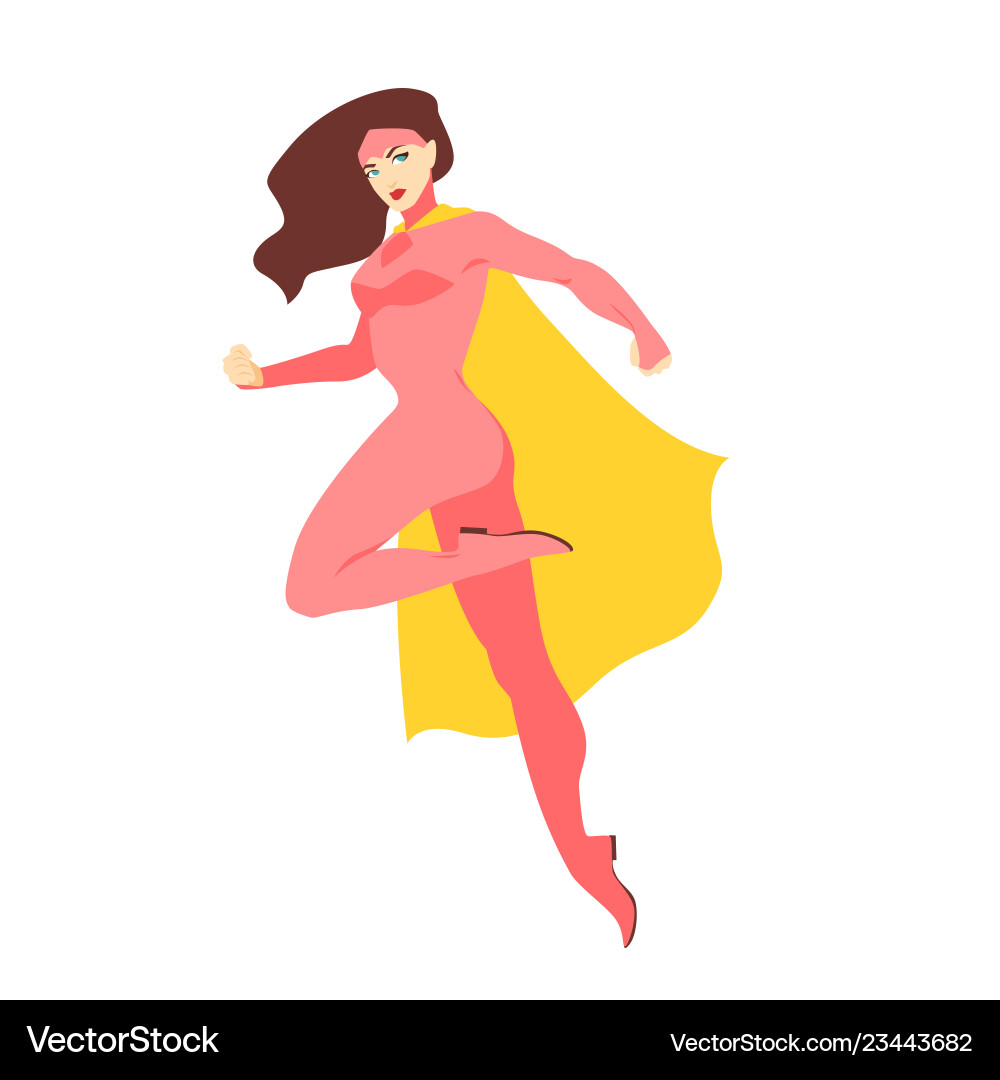 Brunette Superhero Woman Vector Image
