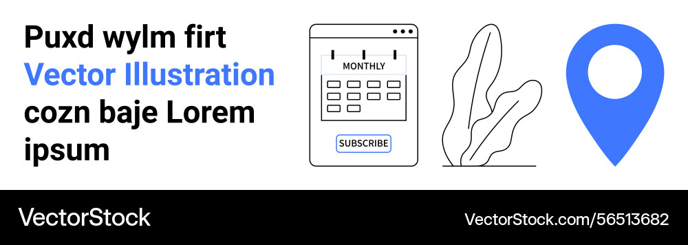 Calendar subscription interface with location Vector Image