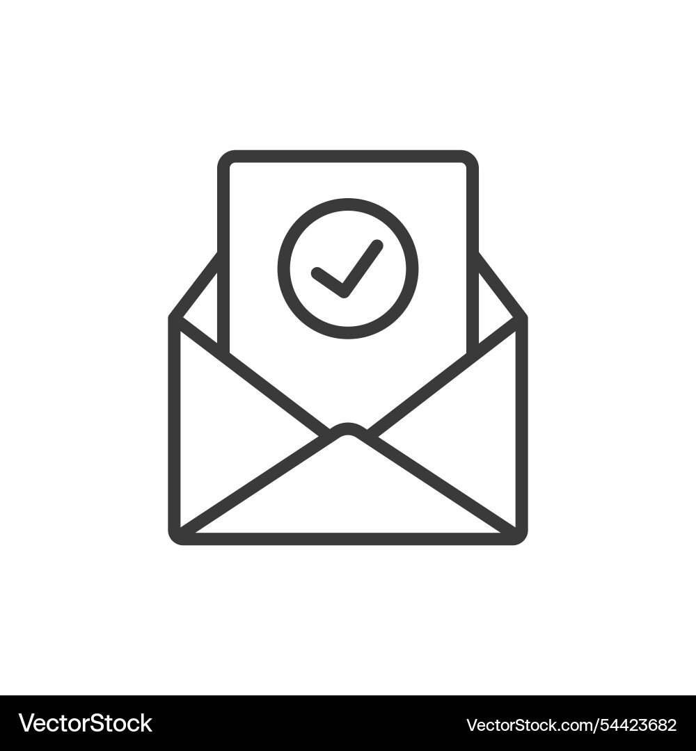 Check email icon in line design inbox Check email icon in line design inbox vector image