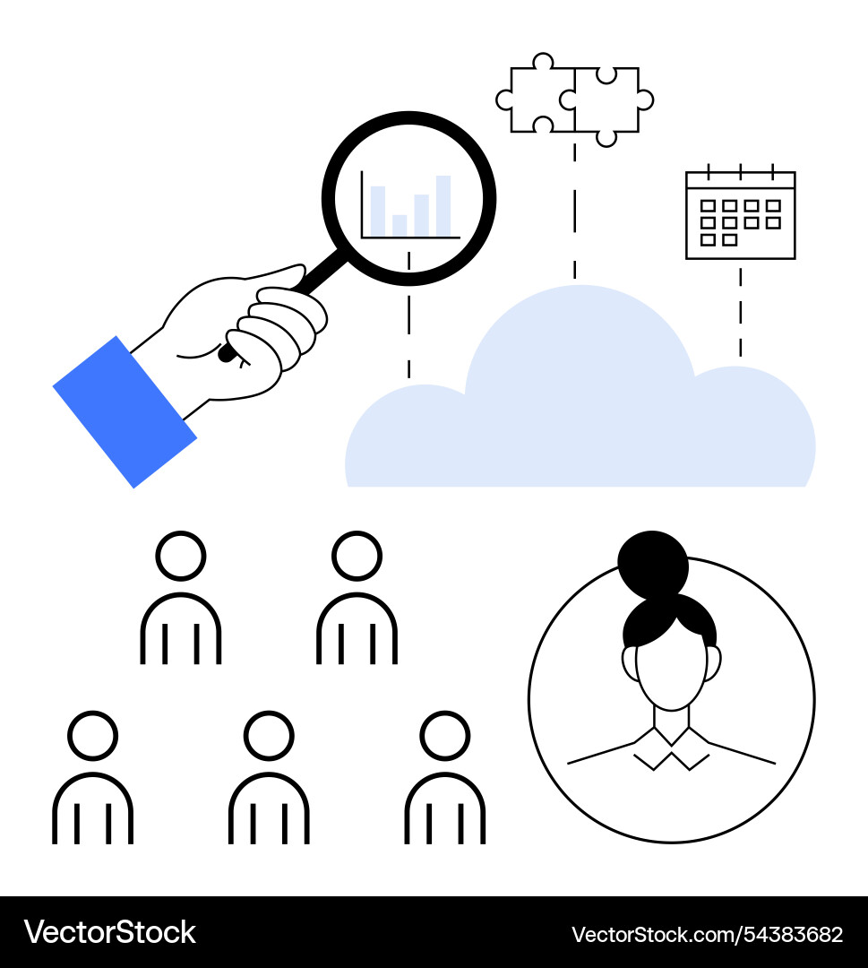Collaboration and data analysis concept featuring Collaboration and data analysis concept featuring vector image
