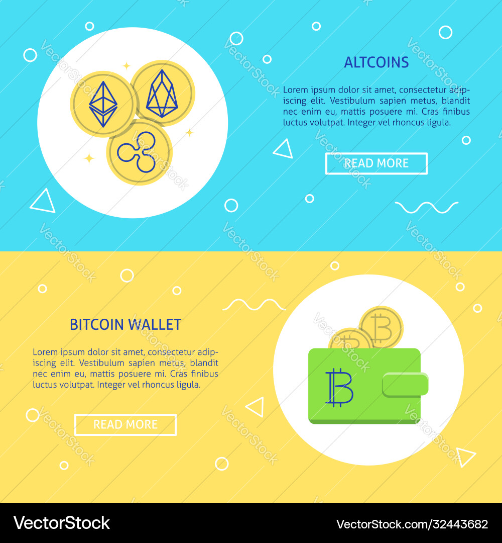 Cryptocurrency concept flyer templates with place – Royalty-Free Vector |  VectorStock