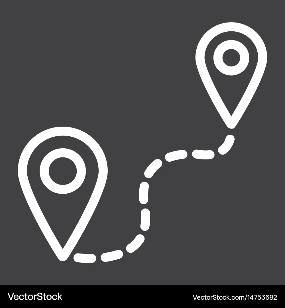Entfernungslinie Icon Navigation Route Map Pointer Entfernungslinie Icon Navigation Route Map Pointer vektorbild