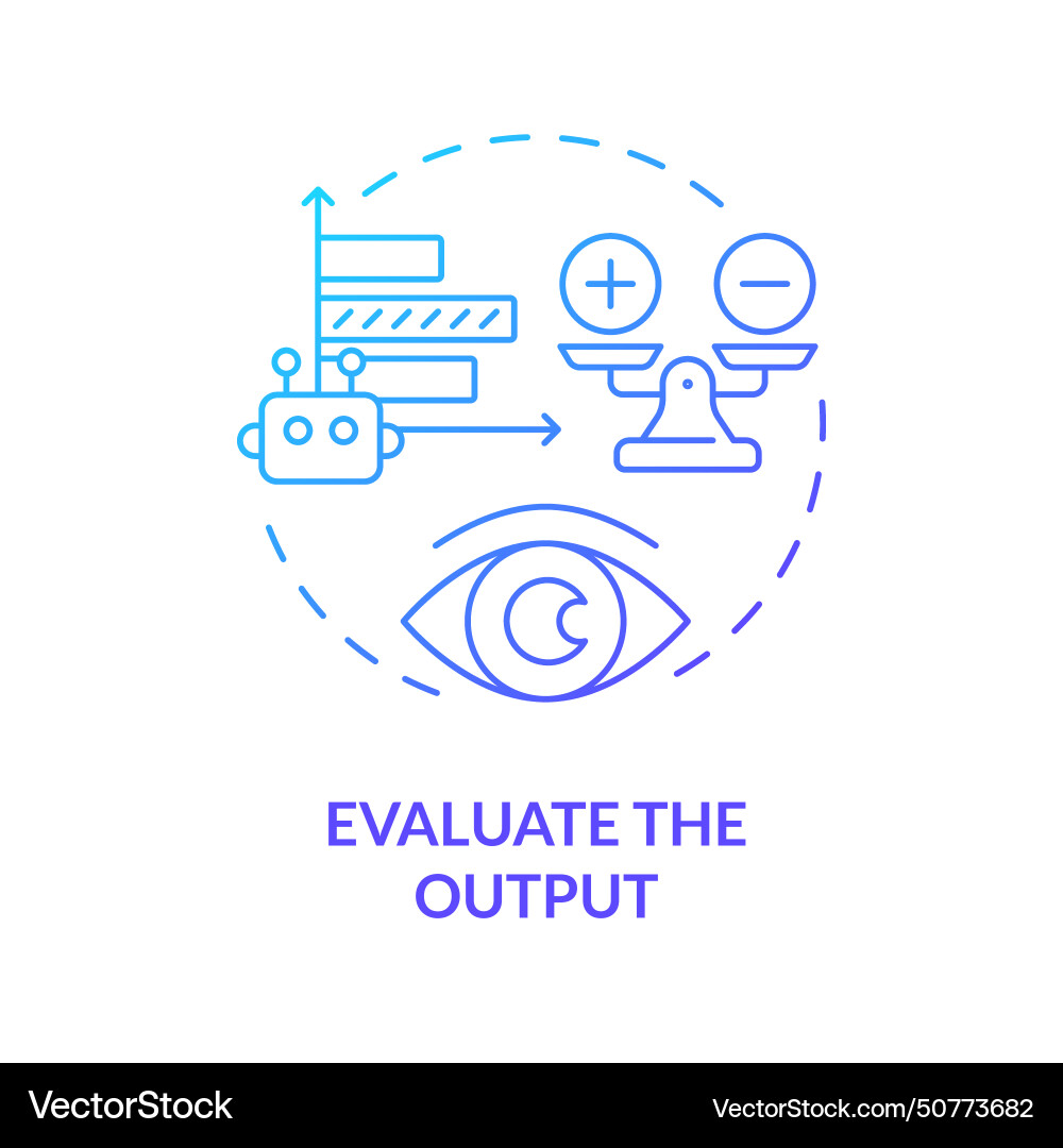 Evaluate output blue gradient concept icon Evaluate output blue gradient concept icon vector image