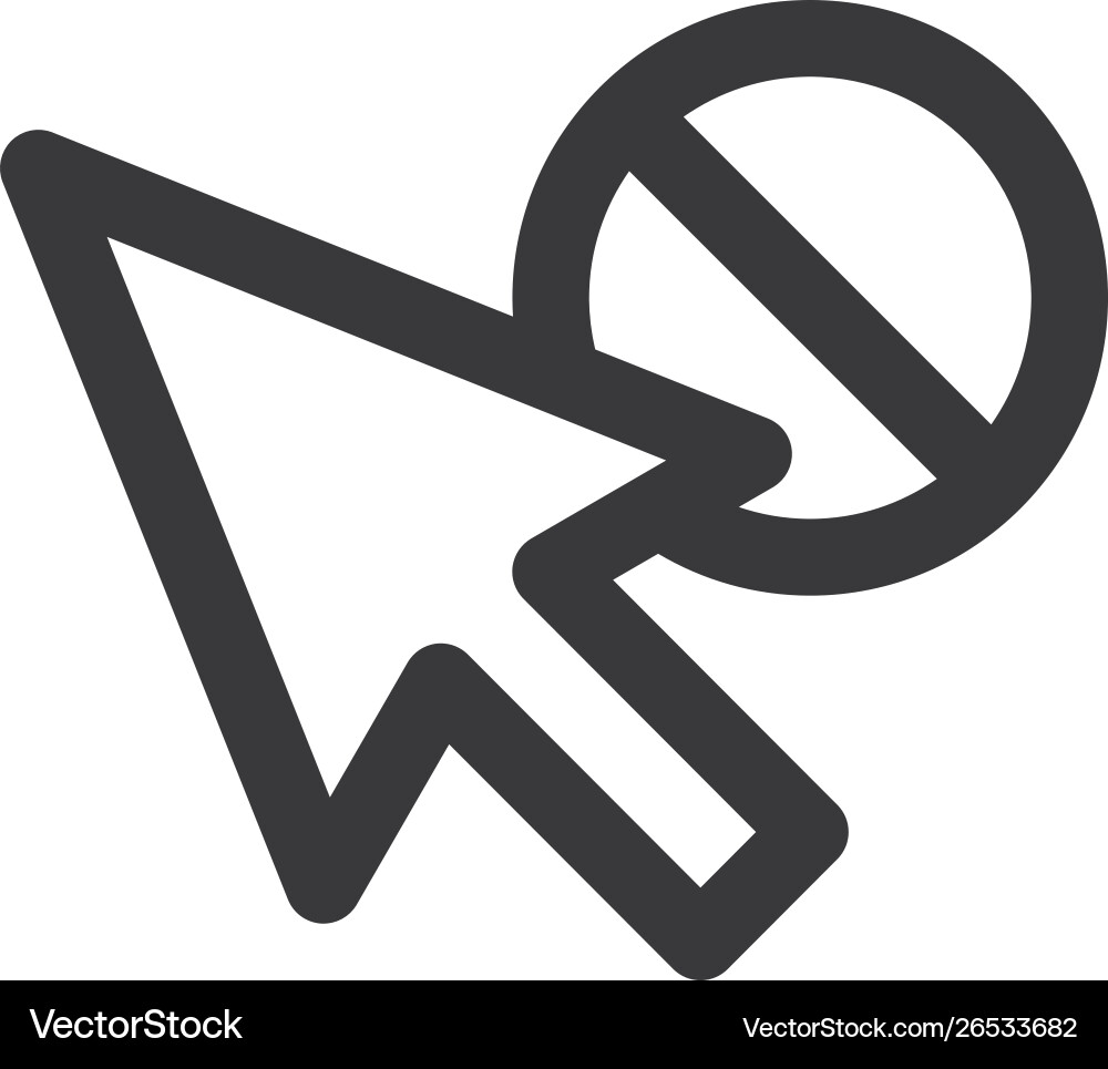 Forbidden cursor icon in modern style for web Forbidden cursor icon in modern style for web Vector Image