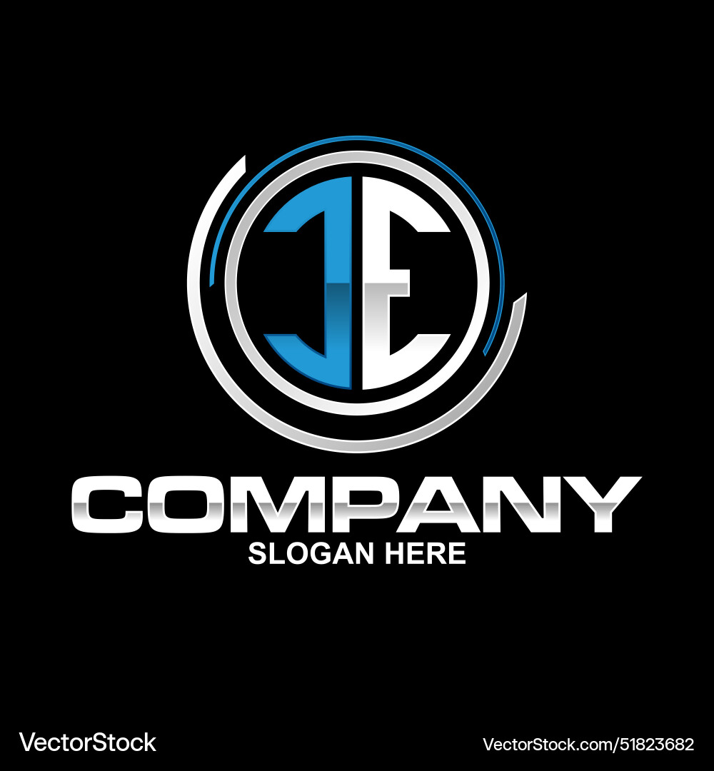 Je initial letters looping linked circle elegant Je initial letters looping linked circle elegant vector image