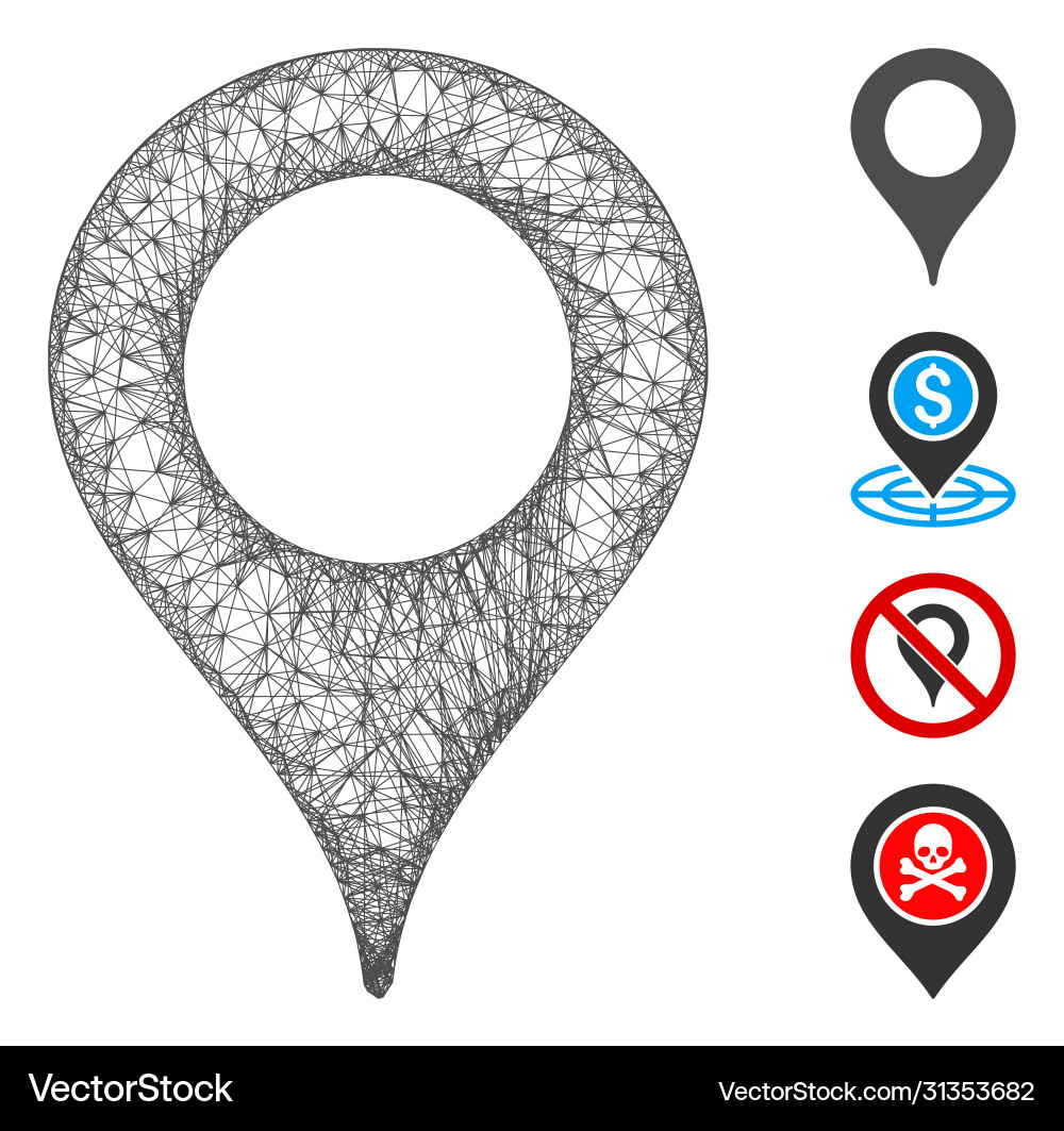 Map marker web mesh Map marker web mesh vector image