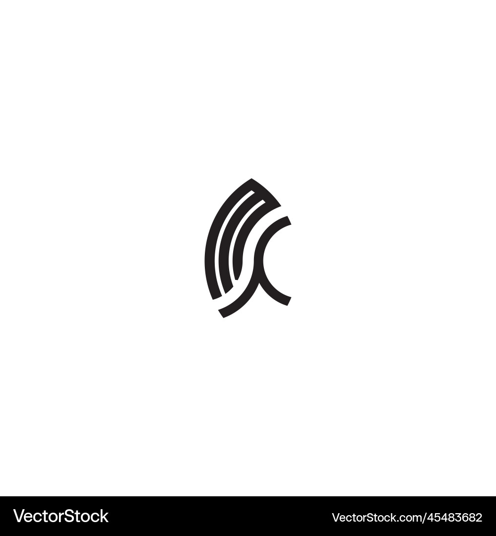 Mf leaf shape line initial concept with high Mf leaf shape line initial concept with high Vector Image