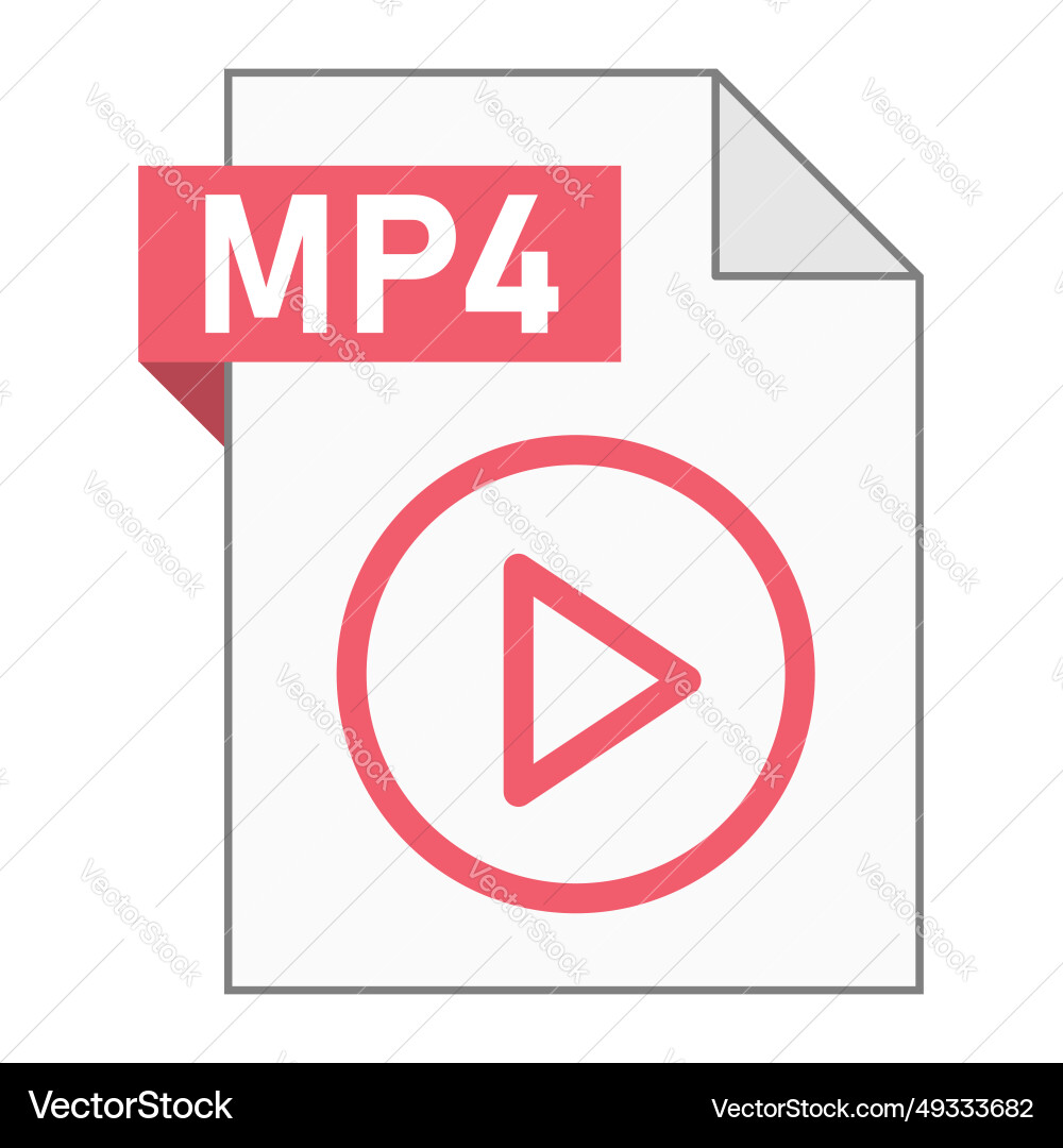 Modern flat design of mp4 file icon for web Modern flat design of mp4 file icon for web vector image