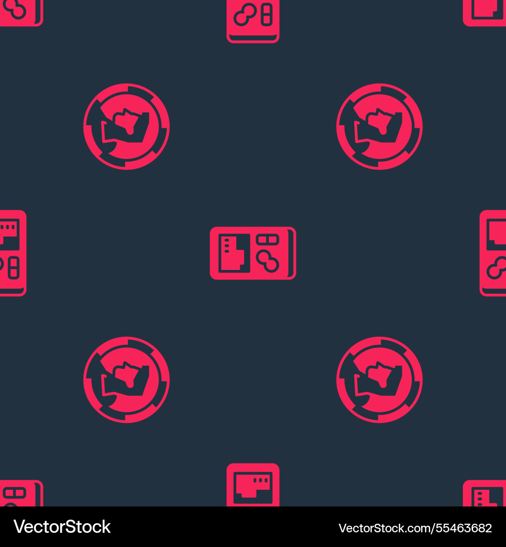 Set ancient coin and portable video game console Set ancient coin and portable video game console vector image