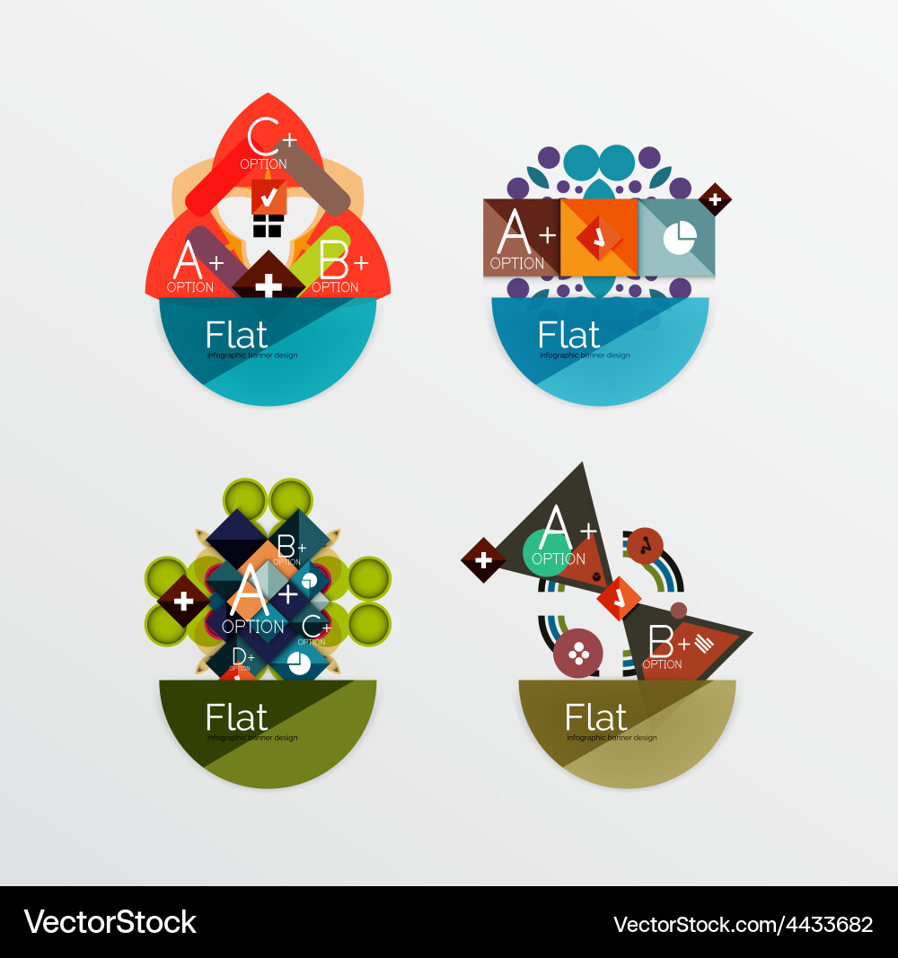 Set of abstract geometric shapes with options Vector Image