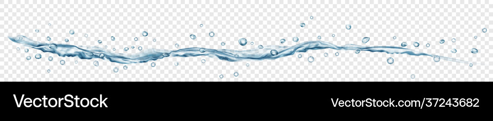 Transparent water jet with drops Royalty Free Vector Image