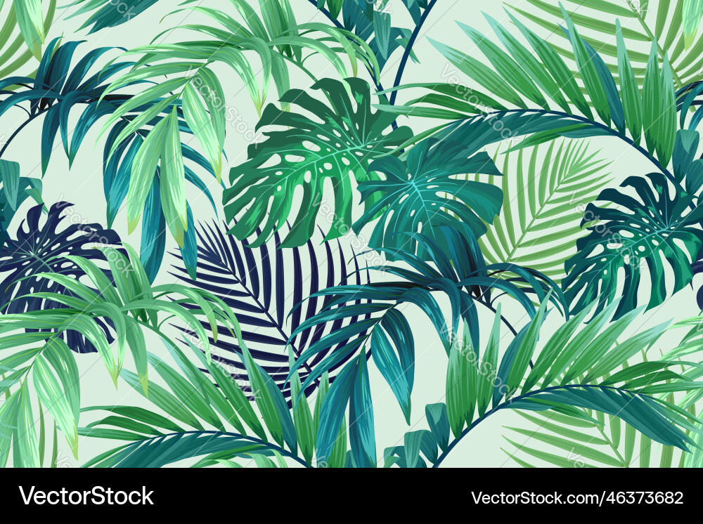 Tropical Palm Leaf Pattern Vector Image