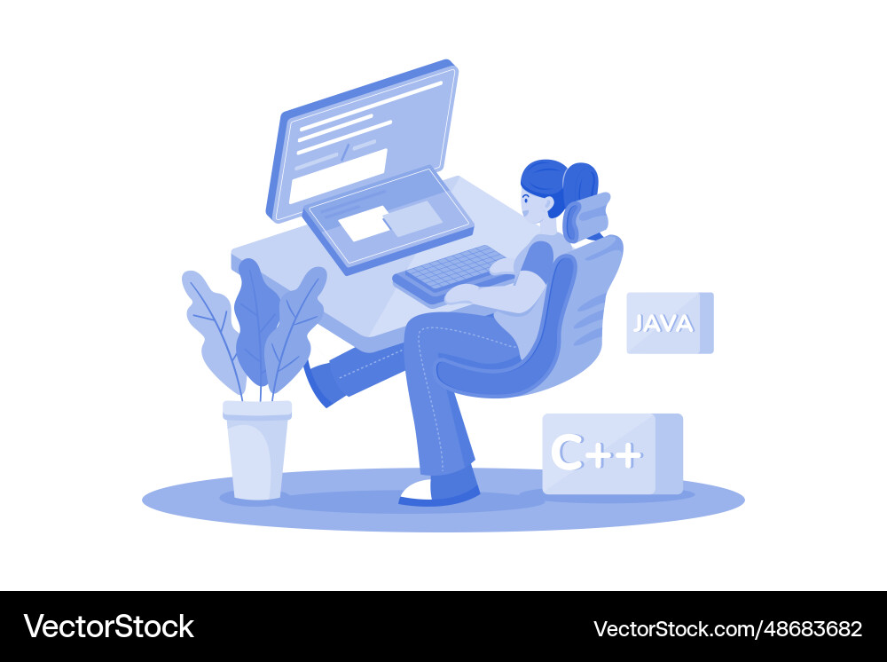 Web coding concept on white background Web coding concept on white background Vector Image