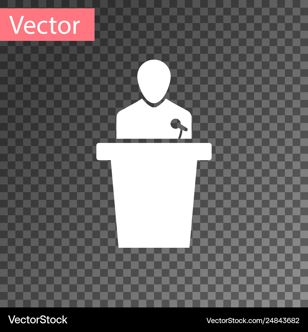 White speaker icon isolated on transparent White speaker icon isolated on transparent vector image