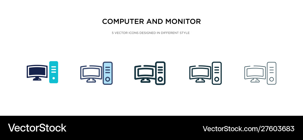 Computer and monitor tools icon in different Computer and monitor tools icon in different vector image
