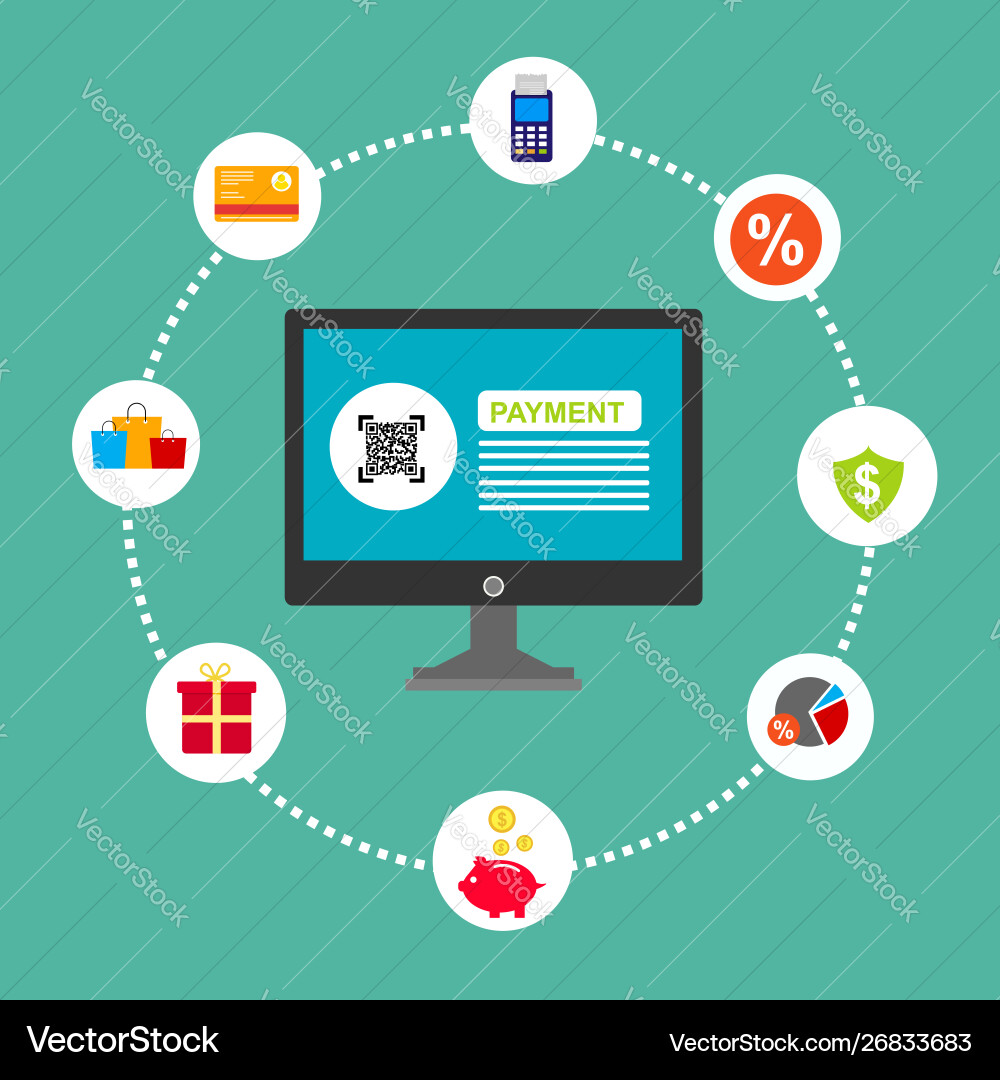Concept online and mobile payments for web page Concept online and mobile payments for web page vector image