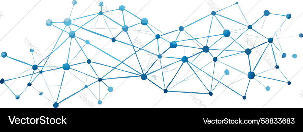 Dynamic abstract network pattern with glowing Vector Image