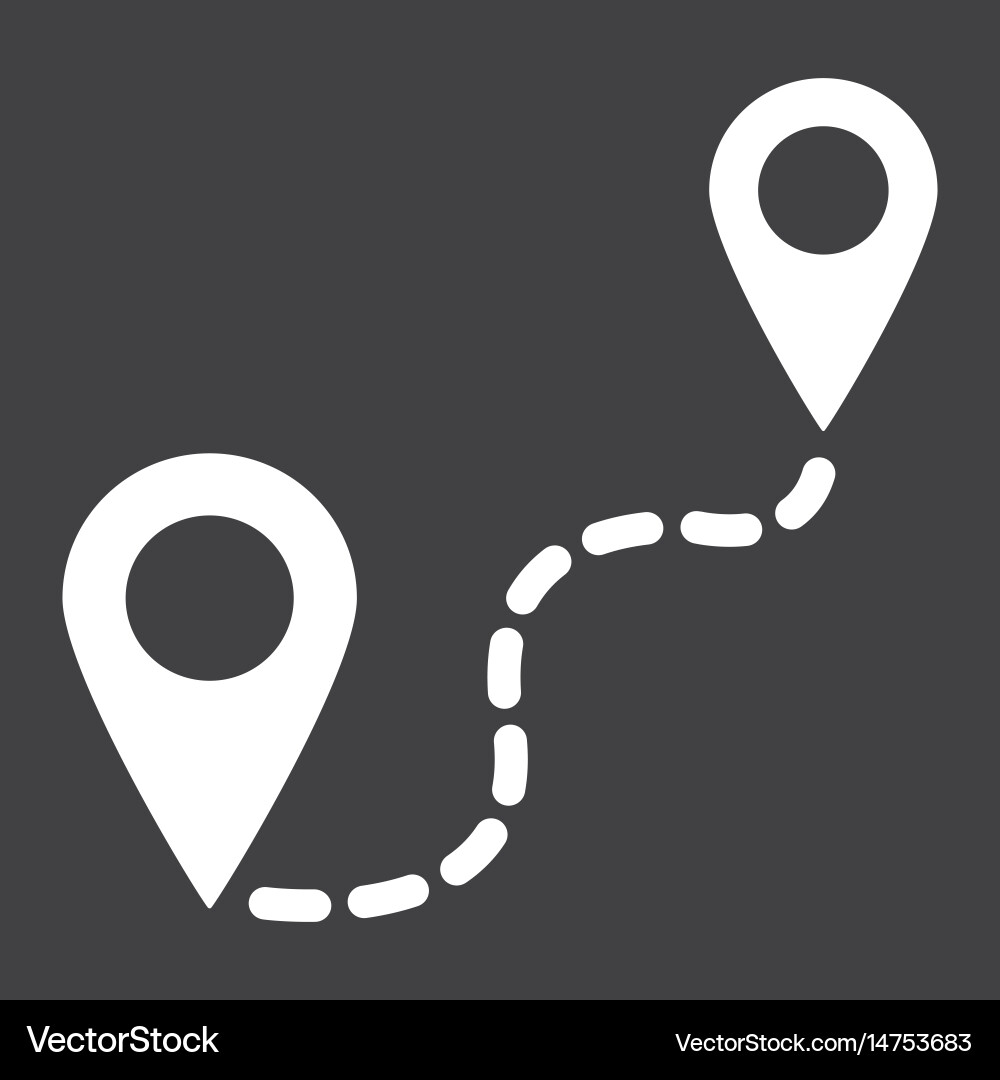 Entfernung solide Icon Navigation Route Map Pointer Vektorbild