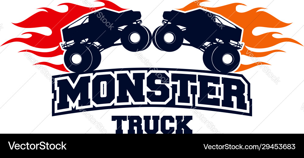 Extreme monster truck logo Extreme monster truck logo vector image