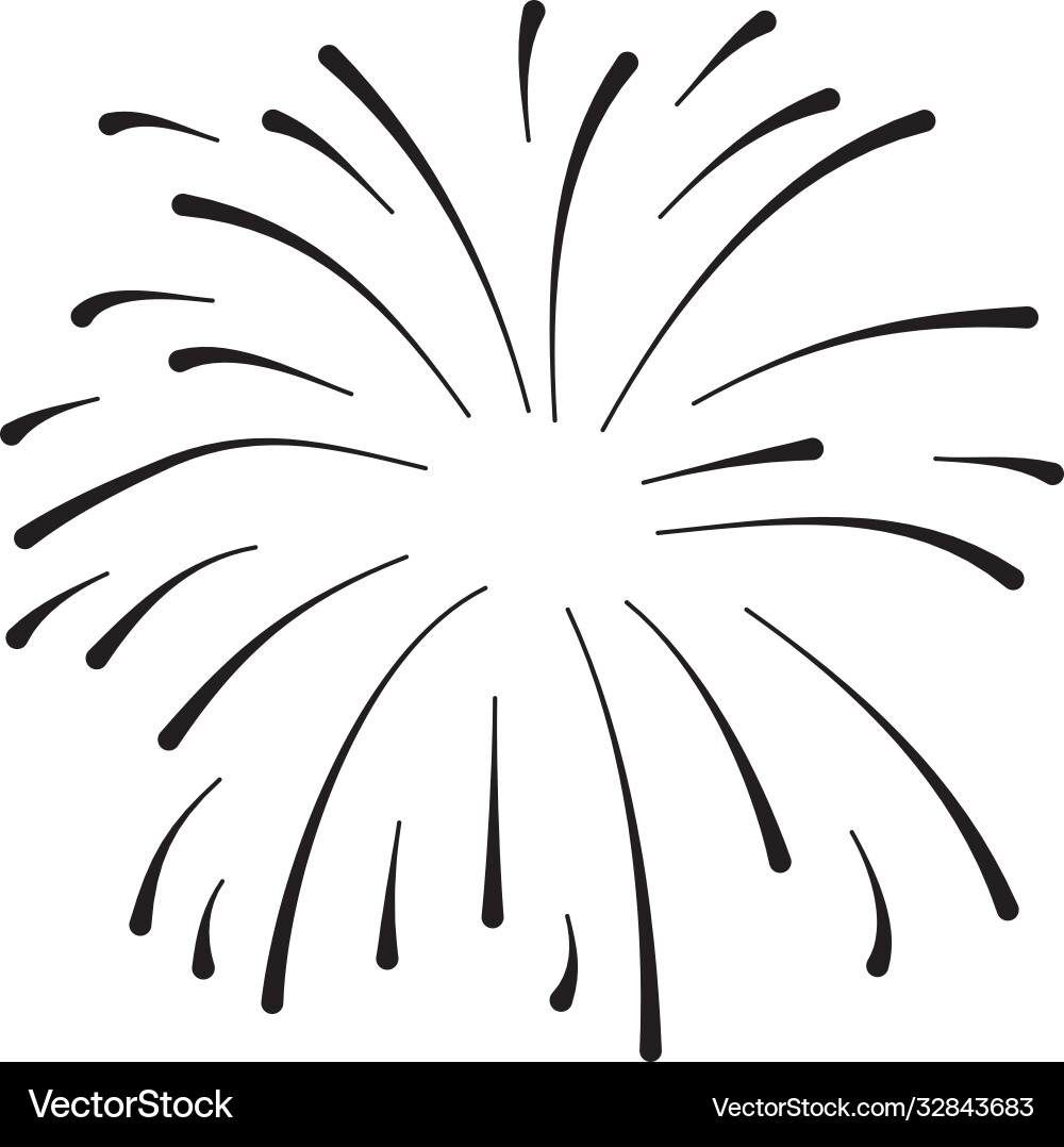 Festive firework exploding icon line style Vector Image