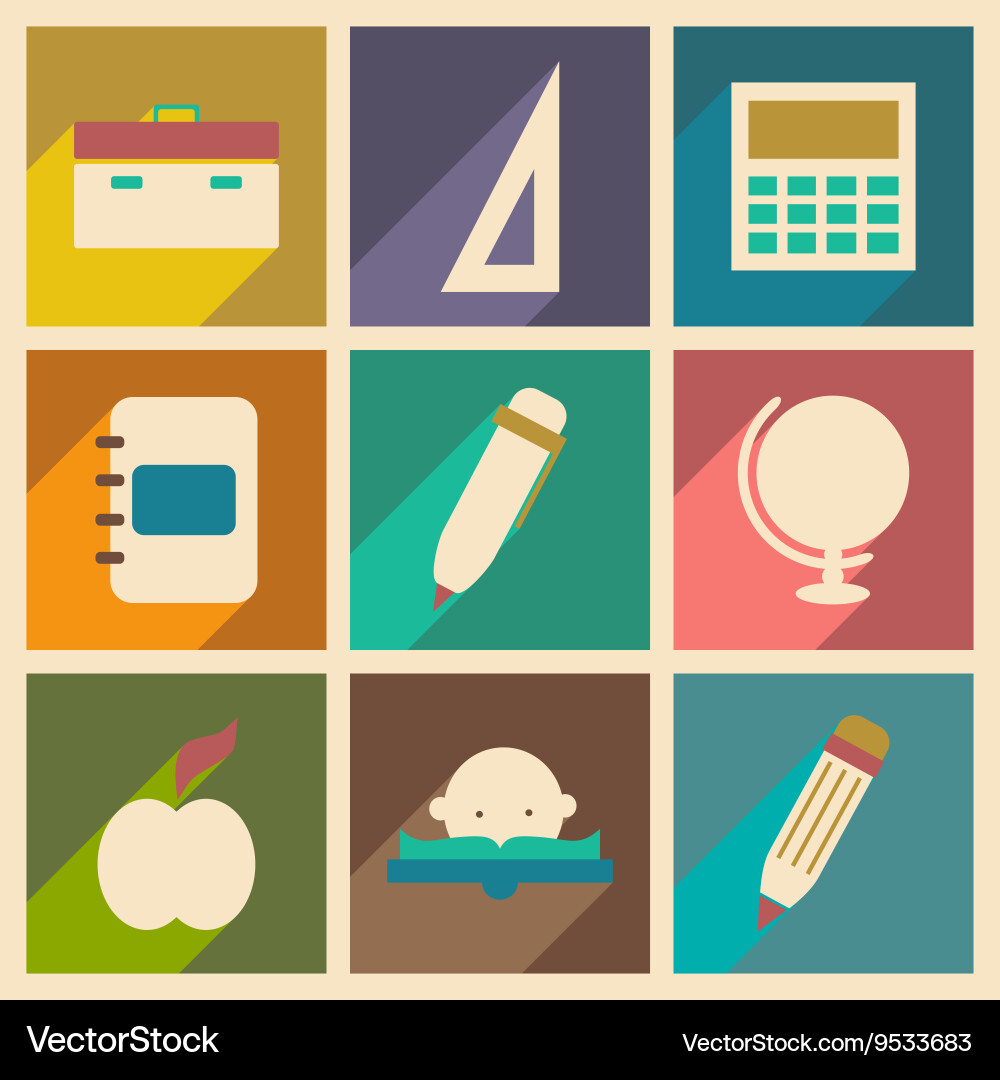 Flat with shadow concept and mobile application Vector Image