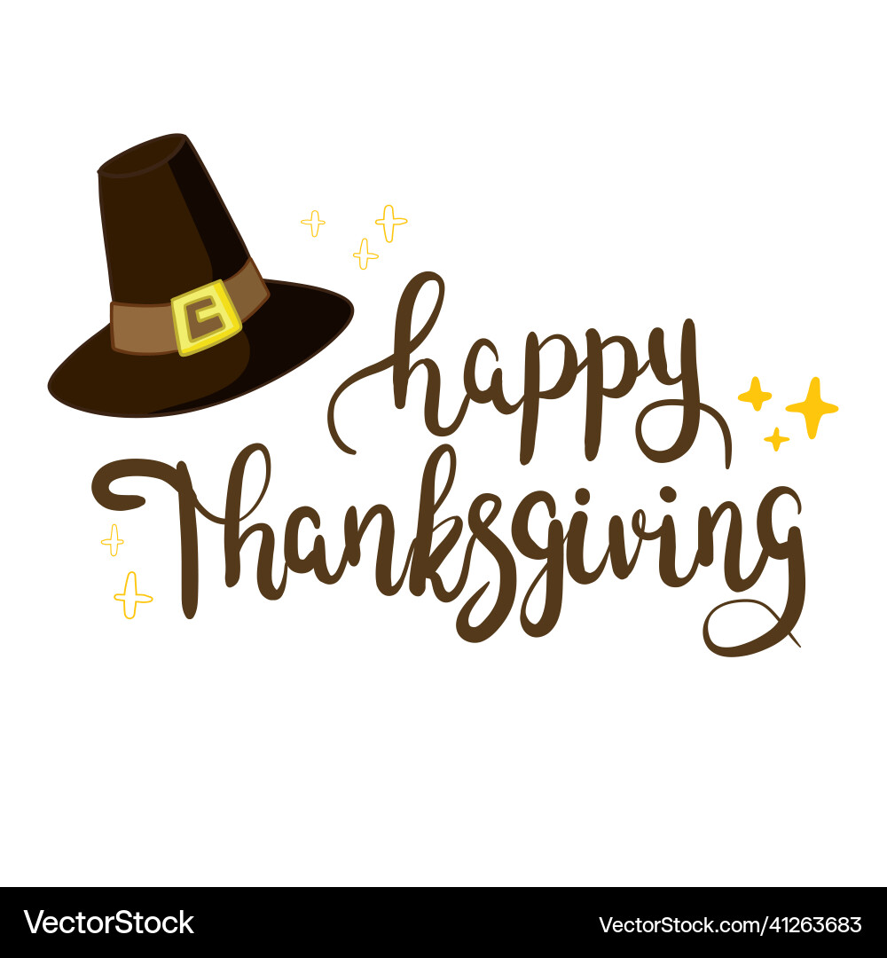 Happy thanksgiving day with hand lettered text Happy thanksgiving day with hand lettered text vector image