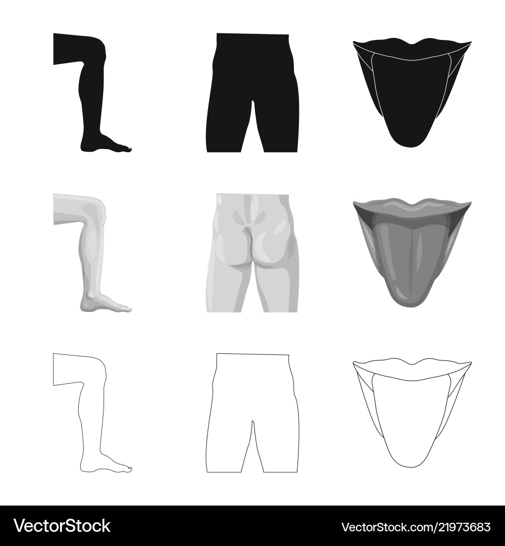 Isolated object of human and part icon set vector image