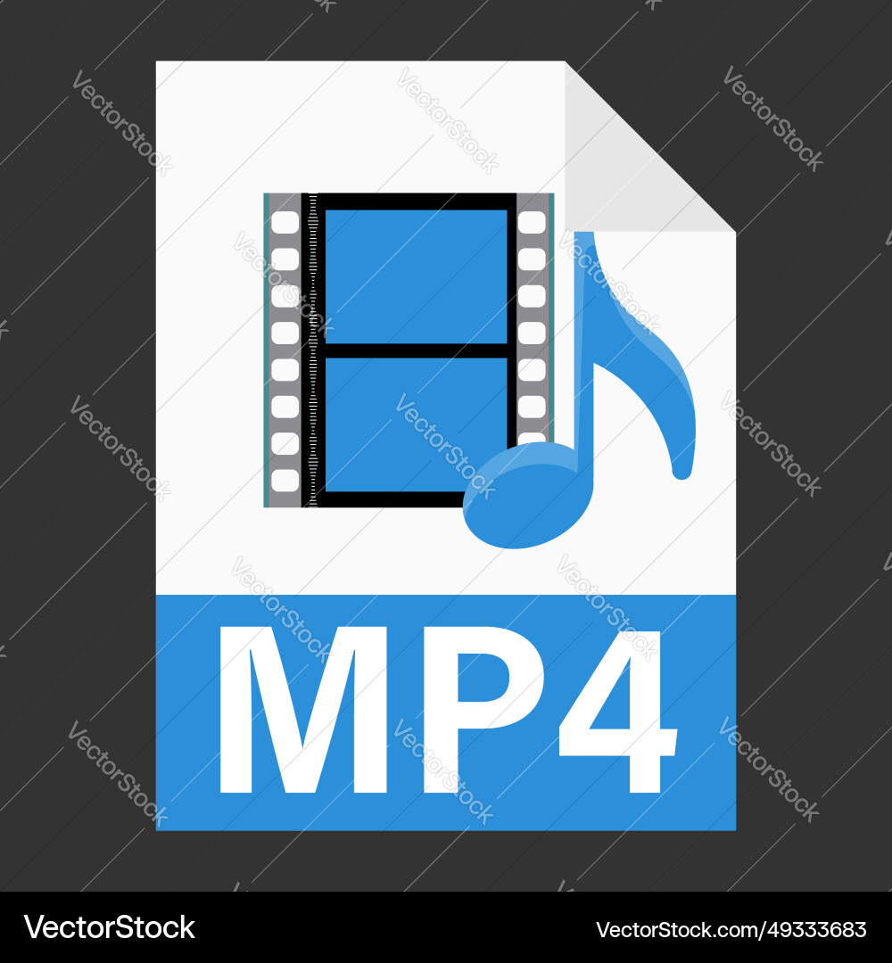 Modern flat design of mp4 file icon for web Modern flat design of mp4 file icon for web vector image