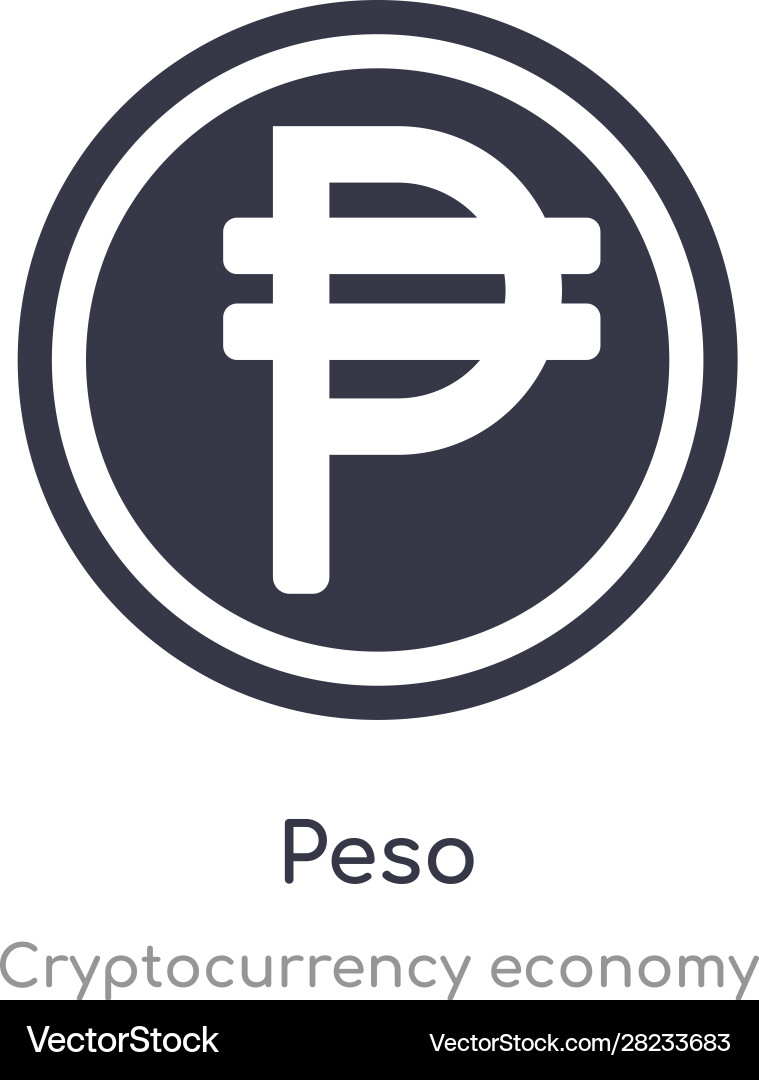 Peso icon isolated from cryptocurrency – Royalty-Free Vector | VectorStock