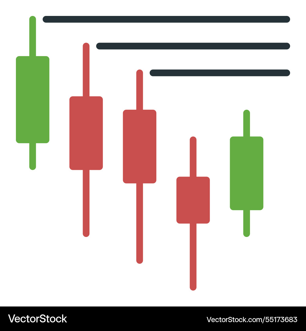 Range breakout candlestick chart icon or symbol vector image