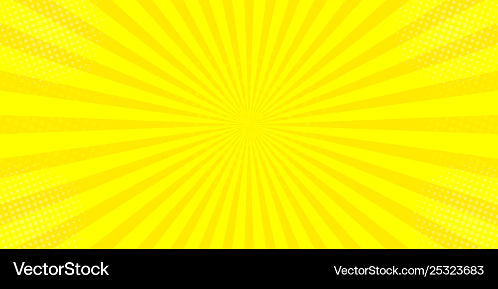 Retro Pop Sun Rays Background Royalty Free Vector Image